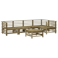 Salon de jardin 6 pcs avec coussins bois de pin imprégné 570014570014