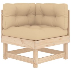 Salon de jardin 6 pcs avec coussins bois massif 570016570016