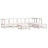Salon de jardin 7 pcs avec coussins blanc bois massif 570017570017