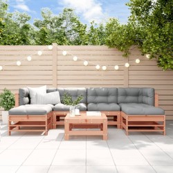 Salon de jardin 7 pcs avec coussins bois massif douglas 570018570018