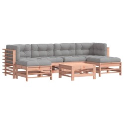 Salon de jardin 7 pcs avec coussins bois massif douglas 570018570018