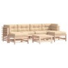 Salon de jardin 7 pcs avec coussins bois massif 570019570019