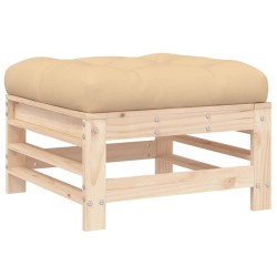 Salon de jardin 7 pcs avec coussins bois massif 570019570019
