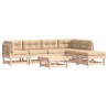 Salon de jardin 7 pcs avec coussins bois massif 570020570020