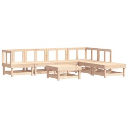 Salon de jardin 7 pcs avec coussins bois massif 570020570020