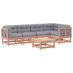 Salon de jardin 6 pcs avec coussins bois massif Douglas 570022570022
