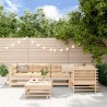 Salon de jardin 6 pcs avec coussins bois massif 570023570023