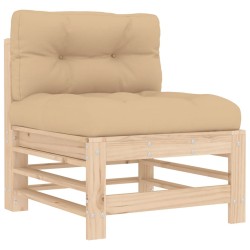 Salon de jardin 6 pcs avec coussins bois massif 570023570023