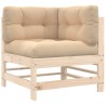 Salon de jardin 6 pcs avec coussins bois massif 570023570023