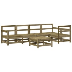 Salon de jardin 6 pcs avec coussins bois de pin imprégné 570024570024