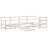 Salon de jardin 6 pcs avec coussins blanc bois massif 570027570027