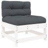 Salon de jardin 6 pcs avec coussins blanc bois massif 570027570027