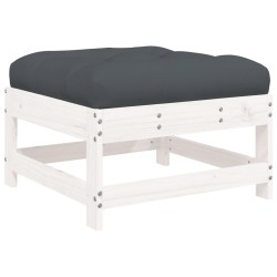 Salon de jardin 6 pcs avec coussins blanc bois massif 570027570027