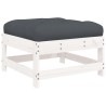 Salon de jardin 6 pcs avec coussins blanc bois massif 570027570027