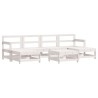 Salon de jardin 7 pcs Blanc Bois de pin massif 570028570028
