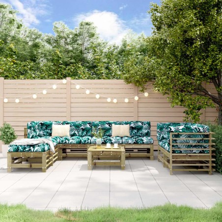 Salon de jardin 9 pcs bois de pin imprégné 570031570031