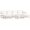 Salon de jardin 7 pcs Blanc Bois de pin massif 570032570032