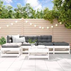 Salon de jardin 6 pcs Blanc Bois de pin massif 570033570033