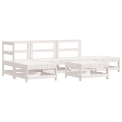 Salon de jardin 6 pcs Blanc Bois de pin massif 570033570033