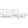 Salon de jardin 6 pcs Blanc Bois de pin massif 570033570033