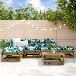 Salon de jardin 6 pcs bois de pin imprégné 570053570053