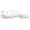 Salon de jardin 6 pcs Blanc Bois de pin massif 570055570055