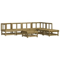 Salon de jardin 7 pcs avec coussins bois de pin imprégné 570059570059