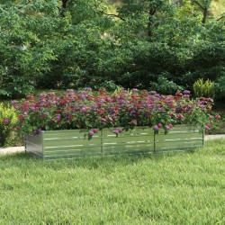 Lit surélevé de jardin 240x80x45 cm Acier galvanisé Argenté 570061570061