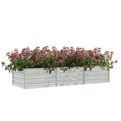 Lit surélevé de jardin 240x80x45 cm Acier galvanisé Argenté 570061570061