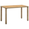 Table de jardin Beige 123x60x74 cm Résine tressée bois massif 570065570065