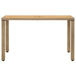 Table de jardin Beige 123x60x74 cm Résine tressée bois massif 570065570065