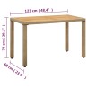 Table de jardin Beige 123x60x74 cm Résine tressée bois massif 570065570065