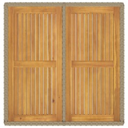 Table de jardin Beige 109x107x74 cm Résine tressée bois massif 570070570070