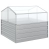 Lit surélevé de jardin avec serre 100x100x85 cm Argenté 570071570071