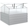 Lit surélevé de jardin avec serre 100x100x85 cm Argenté 570071570071