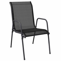 Chaises de jardin 4 pcs Acier et textilène Noir 570072570072