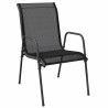 Chaises de jardin 4 pcs Acier et textilène Noir 570072570072