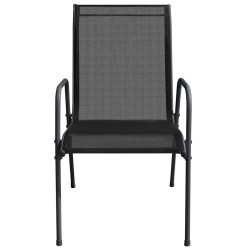 Chaises de jardin 4 pcs Acier et textilène Noir 570072570072