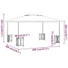 Tonnelle avec parois et toit double 3x4 m Taupe 570074570074
