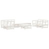 Salon de jardin 8 pcs Blanc Bois de pin massif 570075570075