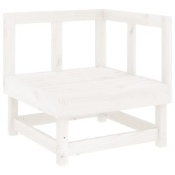 Salon de jardin 8 pcs Blanc Bois de pin massif 570075570075
