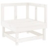 Salon de jardin 8 pcs Blanc Bois de pin massif 570075570075