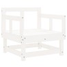 Salon de jardin 8 pcs Blanc Bois de pin massif 570075570075