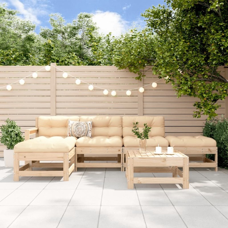 Salon de jardin 6 pcs Bois de pin massif 570077570077