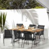 Chaises de jardin lot de 6 Acier et textilène Noir 570080570080