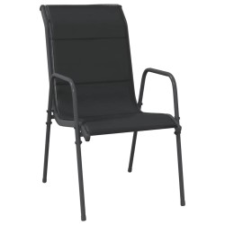 Chaises de jardin lot de 2 Acier et textilène Noir 570085570085