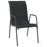 Chaises de jardin lot de 2 Acier et textilène Noir 570085570085