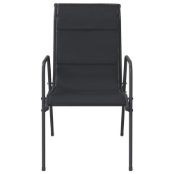 Chaises de jardin lot de 2 Acier et textilène Noir 570085570085