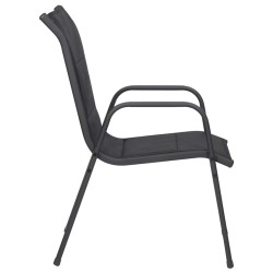 Chaises de jardin lot de 2 Acier et textilène Noir 570085570085