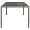 Table de jardin gris 250x100x75 cm Verre trempé et poly rotin 570087570087